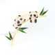 WOUG Bamboo Peace Cute Panda Brooch Bamboo Women's National Style Design Exquisite Suit Corsage Gold