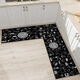 Xuxian kitchen floor mats, oil-proof, non-slip, water-absorbent and dirt-resistant floor mats, cartoon strip carpets, household floor mats, kitchen 6 50*80+50*200 (set)