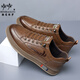 Henipolo sports shoes for men new style cowhide leather men's trendy sneakers for men all-match business casual shoes non-slip low-top men's shoes brown 43 (265mm) leather shoe size