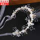 St. Xian children's garland headband headband pearl crown girl princess ancient style headdress performance flower girl accessories headband forest style one white garland