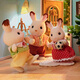 Sylvanian families Japanese version of chocolate rabbit family Playing house girl toy doll set Birthday gifts for children