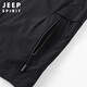 JEEP SPIRIT Jeep Jacket Men's Spring and Autumn Jacket Men's Reversible Stand Collar Casual Sports Men's Top Black XL