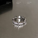 Zweiteilige Mondsteinringe für Frauen mit Strasssteinen Open Ringe Nischendesigns für einfache Kreise Index Finger Ring Französische Selbstdisziplinringe M1047 Doppelschicht Mondsteine Ringe