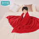 Ibaby/British Baby Children's Anti-static Teddy Velvet Sleeping Blanket Baby Lunch Break Blanket Medium and Large Children's Sleeping Quilt Falai Velvet Sleeping Blanket Fragrant Leaf Red Teddy Velvet Sleeping Blanket 120*155cm One Size