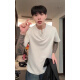 Katuchi American Waffle Henry Neck Schwergewicht Kurzarm T-Shirt Herren Sommer Lose trendy Fünf-Punkte-Halbarm-High Street T-Shirt Grau XL