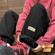 
Wind-lift casual pants for men in winter plus velvet thickened large size loose tie trousers trendy brand versatile pants autumn and winter style men K1049J black plus velvet XL