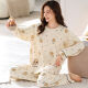 6xl pijama de manga larga hermana extra grande para mujeres en primavera y otoño más grasa plus talla 240jin [Jin equivale a 0.5 kg] traje suelto otoño e invierno KNC9926 XL [120-140Jin [Jin equivale a 0.5 kg]]]