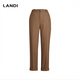 LANDI Wool Slim Fit Cuffed Straight Suit Pants Women's Autumn and Winter New Casual Pants Camel XL