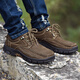 Xingxian Lu-Männerschuhe weiche und komfortable handgefertigte Freizeitschuhe Hartschuhe-resistente atmungsaktive Kuhlädenschuhe Herren Wanderschuhe im Freien im Freien 6198 Khaki 44