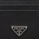 Prada/Prada [chinesisches Valentinstagsgeschenk] Herrener recycelter Nylon und Saffiano Cowhide Leder Card Clip Schwarz