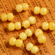 Final amber beeswax single bead, natural old-style beads, loose beads, small round beads, accessories with beads, bucket beads, Russian white flower, 8mm/pair