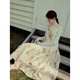 Fan Silann floral suspender dress for women French summer new style seaside vacation date skirt 24FS12222 Dream purple S