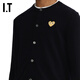 PLAY COMME DES GARCONS CDG IT 川久保玲情侣款圆领羊毛针织开衫 BKX/黑色 M
