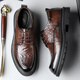 
CARTELO British hand-grabbed leather shoes for men business soft cowhide men's shoes formal shoes men's leather shoes 9758 brown 39