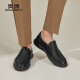 Aokang offizielle Herrenschuhe, beliebte Business Casual Lederschuhe für Männer, komfortable und vielseitige einbeinige Schuhe für Männer, Schwarze Größe 41
