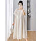 
Geman maternity dress summer loose large-size top covering belly summer skirt puff sleeve maternity dress summer skirt off white XL (recommended 140-160 Jin [Jin equals 0.5 kg])
