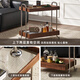 
Original solid wood edge movable retro trolley North American black walnut living room sofa tea table M1181 [Black walnut] trolley 670*380*690mm