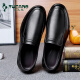Pájaro carpintero [Top Capeta Cow Whide] Capases de cuero casual para hombres Negocios de cuero genuino de mediana edad y ancianos zapatos de papá para zapatos de trabajo SOLO SOLO LIP L6628 NEGRO 42