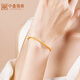 Zhongxin Schmuck Gold Doppel Wasser Wellenarmband Twist Armband Fuß Gold 999.9 Dünnes Armband Gold Schmuck Geschenk für Freundin am Geburtstag 5.91g
