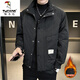 Woodpecker (TUCANO) Cotton Thickened Men's Warm Jacket Autumn and Winter New Style Jacket Casual Trendy Versatile Workwear Stand Collar Men's Cotton Jacket 858 Cotton Jacket Khaki XL 130-140Jin Jin is equal to 0.5 kg