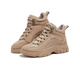 Camel (Camel) Suele grueso botas de martin casuales para zapatos para mujeres Sombrosas espesas con calzado alto para la altura de la mujer botas de mejora L24A283649 Caki 38