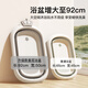 iuu婴儿洗澡盆 可折叠宝宝浴盆大号 洗澡神器躺托浴架新生儿童用品 【北欧灰】+可调节感温浴架 材质：FAD食品级材质检测认证
