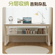 Mansfield solid wood double desk cream style home office computer desk desktop study table girls bedroom with shelf