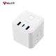 Bull (BULL) Rubik's Cube Peak-Buchse, vertikale Digitalanzeige, Konverter, Steckdosenleiste, USB-Smart-Schnelllade-Anschlussplatine, Smart-One-Turn-Multi-Adapter, 20-W-Schnellladung | Kabelloser Zauberwürfel Weiß UU2203W