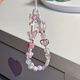 Yumipa pink cherry blossom love ccd camera hand rope diy beads mobile phone chain mobile phone lanyard pendant gentle romantic metal love pink cherry blossom mobile phone lanyard