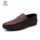 Woodpecker offizielles Pferd Bit Sleber Herren Sommer vielseitig koreanische Hundeschuhe Fashion Casual One-Play D838 Brown + Anti-Odor Innensohle 42-Top 10 Marken-Flaggschiffs authentische Größe außerhalb der Größe Sonderpreise