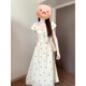 
Muni dress summer French 2025 new style simple cartoon vacation to look slim and waist-hugging temperament floral skirt French tea break dress [Rabbit] size L