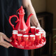 Jipindi boda china tostada roja copa pequeña copa blanca copa de vino antiguo conjunto de utensilios de boda tostadas tostadas copa de vino copa de vino de pavo real