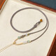 CHUXIANG hand-woven knotted jade pendant lanyard Guanyin Pixiu Jade Buddha pendant rope men and women necklace with rope silver gray B02-104 S19