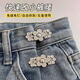 Qimeilian Jeans Waist Cinch Button Waist Tightening Artifact No Punching Pants Waist Size Adjustment Buckle Pants Clip No Seam 2 Pairs Silver Flower Waist Cinch Buttons