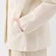 MUJI (MUJI) women's linen cotton shirt jacket women's long-sleeved jacket 25 years summer suit small suit women's clothing BD0ZZC5S ivory stripes M (160/84A)