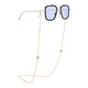 Hb Gläser Kette Grüne Stein Vierblätter Klee Halter Hals Titanstahl Perle Sonnene Augen Lanyard Mode Frauen Sonnenbrille Sonnenbrille