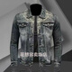 Pinyou Marvel Venom Men's New Denim Jacket Casual Retro Large Size Stand Collar Zipper Jacket Cycling Motorcycle Clothes Trendy Dkj9216 Blue xs Collection Gift