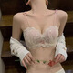Yunshun underwear set, small breast push-up underwear, sexy pure desire, sweet lace girl push-up bra set, cream sweet peach bra set 36/80AB