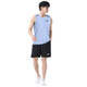 
Allen Burton fitness clothes men's running speed dry vest sports suit summer ice silk sleeveless T-shirt teenager basketball training vest two-piece set-blue L [130-145Jin[Jin equals 0.5 kg]]