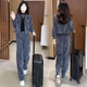 戏狐时尚运动服套装女2025春秋新款网红小个子短外套阔腿裤两件套 6198#黑色春秋款 M  建议100斤内