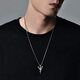 Mingyang Zhuhai 925 silver necklace men's hip-hop trend cross pendant men's sweater chain simple high-end fashion accessories pendant-with 60CM steel chain