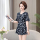 
You swimsuit women 2025 new conservative belly-covering mother swimsuit middle-aged and elderly slimming large size split hot spring bathing suit 14099Y blue L