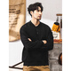 Zeken American retro heavyweight velvet sweatshirt men's trendy Henry collar half cardigan jacket men's autumn and winter casual long-sleeved black XL (weight 145-160Jin Jin equals 0.5 kg)