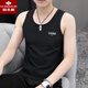 Yu Zhaolins neuer Sommerweste mit dem Boden Sweatshirt mit Sport und Fitness Feste Farbe schweißabsorbierende große vielseitige Weste für Männer. Vest China White + China Dark Grey XL (110-125jin [Jin ist gleich 0,5 kg]))