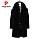Pierre Cardin winter clothing for middle-aged and elderly people, long woolen coat for men, warm windbreaker for dad, grandpa cotton coat, 806 long brown 195/4XL recommended 170Jin Jin is equal to 0.5kg -190Jin Jin is equal to 0.5kg to wear