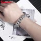 Guanpu Pavilion Fat Donglai's same style men's platinum bracelet, platinum domineering Cuban chain, men's Korean style hip-hop trendy personalized silver jewelry, fashionable, measure the wrist circumference tightly and add two centimeters, just right