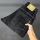 Kefeiwo neue High-End-Tether-Jeans für Männer lose und trendy gedruckte elastische Taille und kleine vielseitige Gelegenheits-Harren-Jeans Yiniu-983 Black S (Empfohlenes Gewicht 80-95 Jin [Jin gleich 0,5 kg]))
