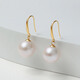 Queen of Pearls 18K gold round freshwater pearl earrings 8.5-9mm pearl ear hooks birthday gift for women