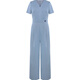 Pink blue wardrobe fashionable and atmospheric straight-tube women's summer high waist wide-leg pants 532K673 Moonlight Blue XL