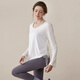 Bright dip sports cover-up loose breathable yoga clothes for women new Pilates training long-sleeved T-shirt fitness clothes sports tops white M